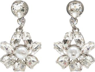 Simone Rocha Womens Heartbloom Drop Earrings Crystal Ivory Other Jewelry-Watches