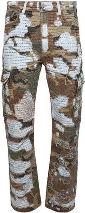 Amiri Camo Boro Repair straight jeans - men - Cotton - 34 - Blue