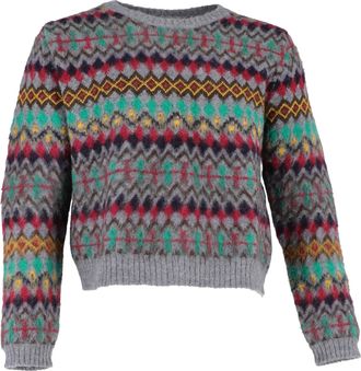 Maison Margiela Knitted Printed Sweater in Multicolor Wool