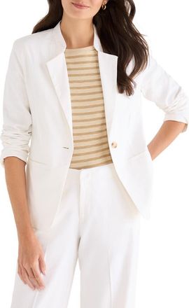 Nic+Zoe Eva Linen Blend Blazer in Milk White at Nordstrom, Size 14P