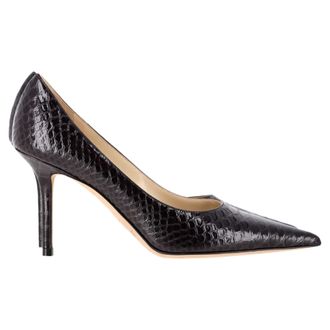 Jimmy Choo London Jimmy Choo Love Slangenprint Leren Pumps met Spitse Neus in Zwart