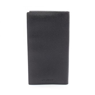 Bulgari Black Leather Long Wallet (Bi-Fold) (Pre-Owned)