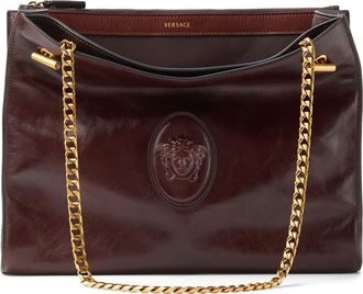 Versace Medium Cabine Shoulder Bag in Moka-Gold at Nordstrom