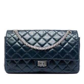 Chanel Pre-owned Reissue Double Flap Bag - Dames - Pre-owned - Blauw - Maat: ONE Size Leer