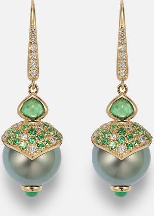 Marina B 18kt gold drop earrings with gemstones