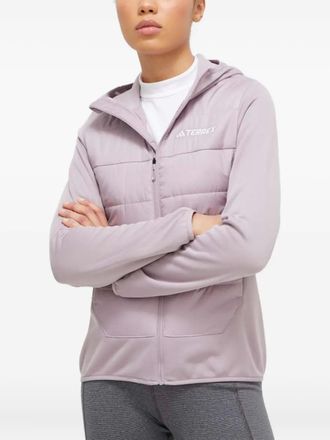 adidas quilted hooded jacket - women - Recycled Polyester/Recycled Polyester - M - Purple