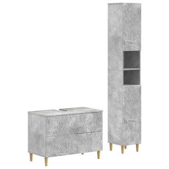 vidaXL Juego De Gabinete De Ba&ntilde;o De 2 Piezas Delft Gris Hormig&oacute;n Vidaxl