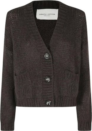 Roberto Collina Cardigan in baby alpaca - - Knitwear - Donna - Marrone - L
