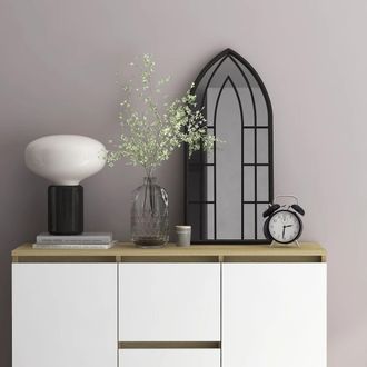 vidaXL Espejo De Hierro Negro Para Uso Interior 70x30 Cm Vidaxl