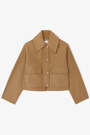 Ganni Gold Jacket in Brown Canvas - Size XS/S Organic Cotton