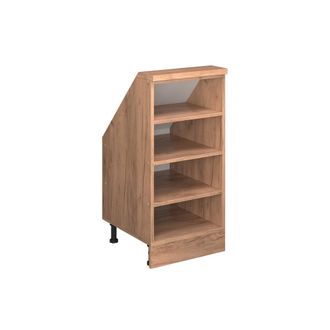 Vicco Armario De Cocina Para Techo Inclinado R-line, Roble Dorado, 40 Cm Con 4 Compartimentos, Vicco
