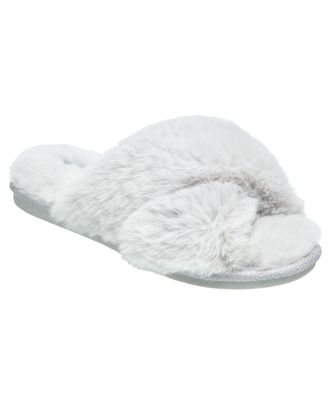 Nine West Womens X-Band Faux Fur Slippers - Blush - XLarge