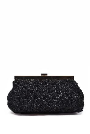 Fabiana Filippi Raffia Clutch - Black