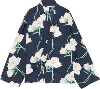 Kenzo V-neck Floral Print Shirt - female - Kenzo - Light Jackets - Multicolor - XS - Jackets