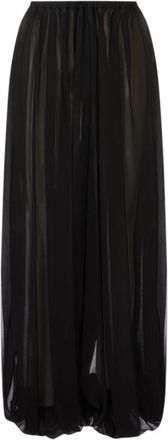 Giuseppe Di Morabito Gekreukte Zijden Broek - Dames - Wijde Broeken - Zwart - S - Broeken