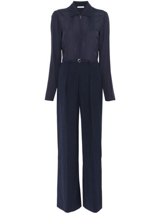 Patrizia Pepe Jumpsuit met wijde pijpen - Blauw