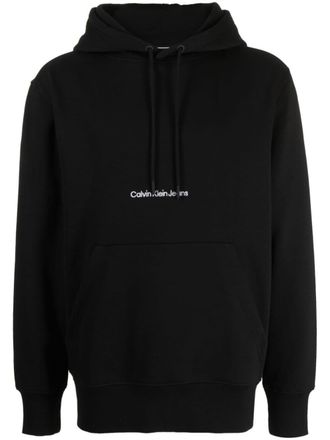 Calvin Klein Jeans Hoodie met geborduurd logo - Zwart