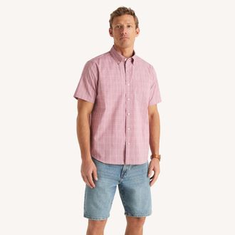 Nautica Mens Wrinkle-Resistant Classic Fit Plaid Shirt