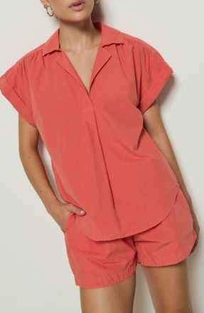 Nation Ltd Elliot Johnny Collar Top in Coral Kiss at Nordstrom Rack, Size Xx-Large