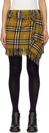スカート Burberry Check wool cashmere scarf skirt Check Wool Cashmere Scarf Skirt in Currant - Women