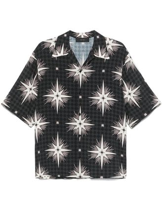 Amiri monogram-print shirt - men - Viscose - XXXL - Black