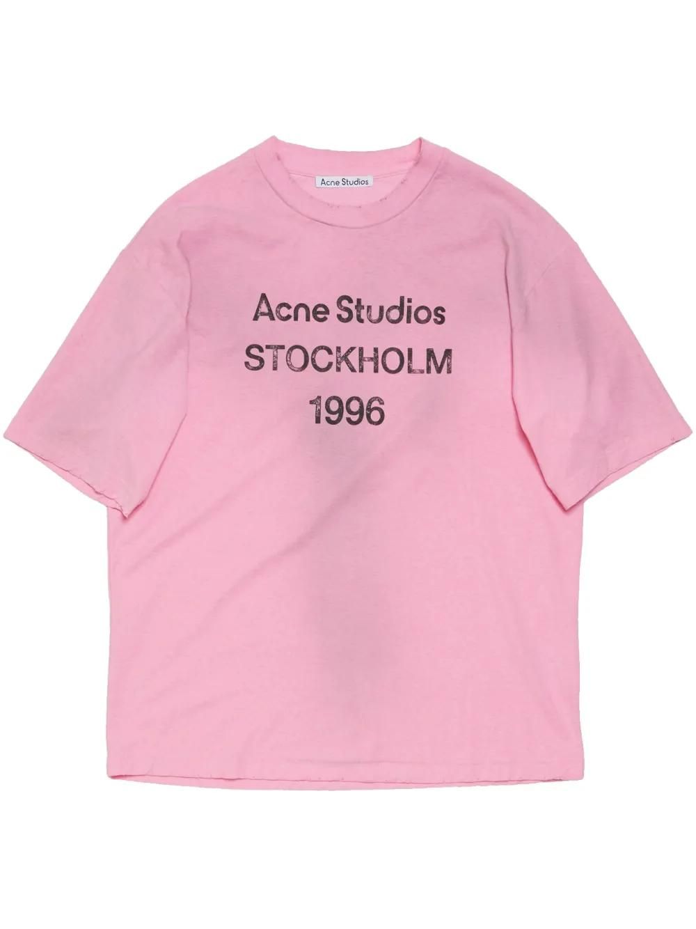 【Acne Studios】フェードピンクのシアーニットTシャツ Acne Studios ダメージ Tシャツ | ピンク | FARFETCH JP