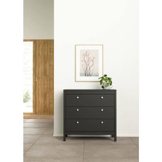 Dmora Cassettiera Joceline, Settimino multiuso, Com&ograve; camera da letto, Mobile con cassetti, 82x38 h80 cm, Nero - Dmora