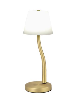 Fabas Luce Fabas Luce - Ibla Lampada Da Tavolo Ottone Satinato A Led 3000k - 9w - 750 Lm Dimmerabile In Metallo E Vetro