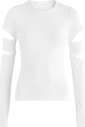 Helmut Lang Slash Cotton-blend top - White - M (UK12 / M)