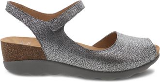 Dansko Womens Marcy Wedge Sandals In Pewter Metallic