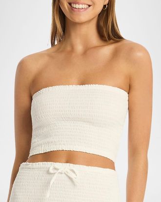 Sea Level Australia Smocked Sunset Beach Bandeau Top