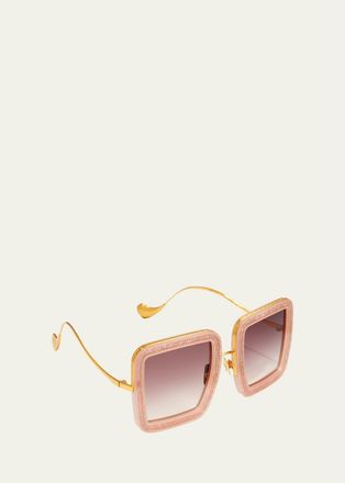 Anna-Karin Karlsson Beaming Sky Swarovski Square Acetate Sunglasses