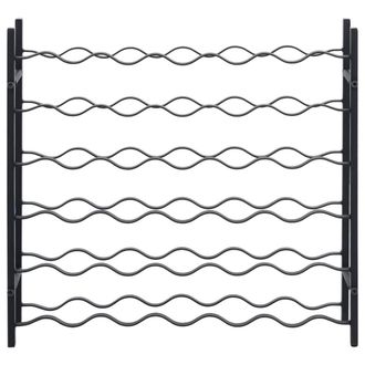 Berkfield Home Durable Wine Rack for 36 Bottles Black Iron