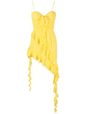 Alessandra Rich Asymmetrische jurk - Geel