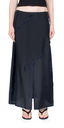 6397 Deconstructed Midi Skirt In Black