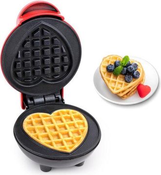 OEM Mini Gofrera Con Forma De Coraz&oacute;n - Gofrera Compacta Antiadherente - Gofres Belgas - Perfecta Para El Desayuno, Fiestas Infantiles Y Vacaciones
