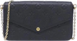 Louis Vuitton Pre-owned Monogram Empreinte Pochette Felicie Shoulder Bag - Dames - Vintage Clutch - Zwart - ONE Size - Leer - Vintage