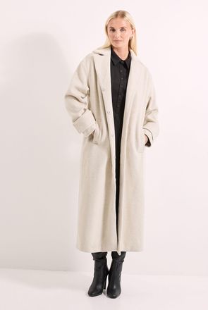 Wallis Womens Principles by Scarf 2 in 1 Maxi Coat - Light Grey - Size 12 UK