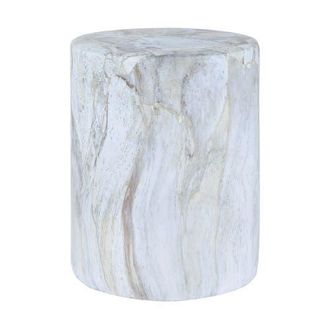 Jonathan Y Designs Troy 16 Modern Minimalist Faux Marble Column Indoor/Outdoor Accent Table in Gray/gold at Nordstrom