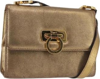 Ferragamo Pre-owned Leather Shoulder Bag - Dames - Vintage Schoudertas - Geel - ONE Size - Leer - Vintage