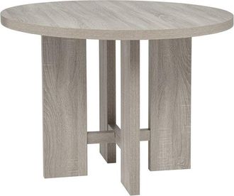 Best Master Furniture Timbria Transitional Round Dining Table with Cross Pedestal Base, Oak