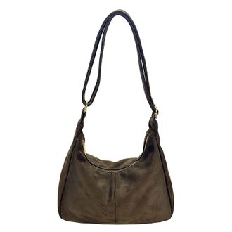 Generic Faux Suede Retro Tote Handbag Large Crossbody Bag Simple Shoulder Bag (Green)