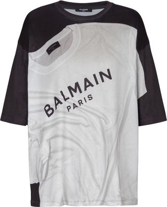 Balmain Trompe-loeil-T-shirt - Wit