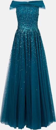 Jenny Packham Abito lungo Bee con cristalli
