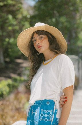 Brixton Carefree Organic Cotton Ruched T-Shirt in Off White at Nordstrom, Size X-Small