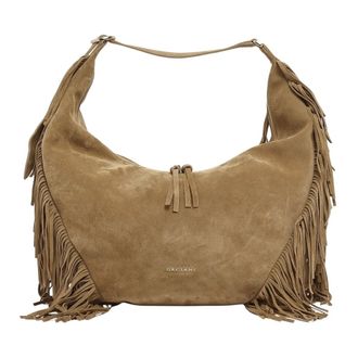 Orciani Shoulder Bags, female, Brown, Size: ONE SIZE Hobo Peach Fringe