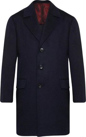 Kiton Cashmere Outdoor Jas Blauwe Weving - Heren - Mantel - Blauw - S - Jassen