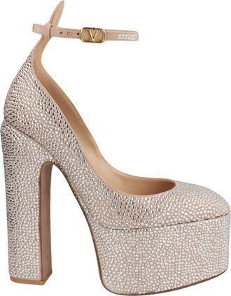 Valentino Tan-Go Crystal Embellished Platform Pumps