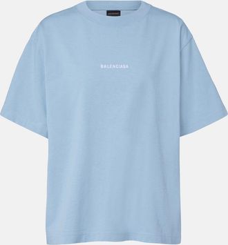 Balenciaga Logo embroidered cotton jersey T-shirt