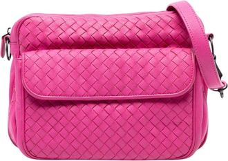 Bottega Veneta Pre-owned Woven Leather Crossbody Bag - Dames - Vintage Schoudertas - Roze - ONE Size - Leer - Vintage